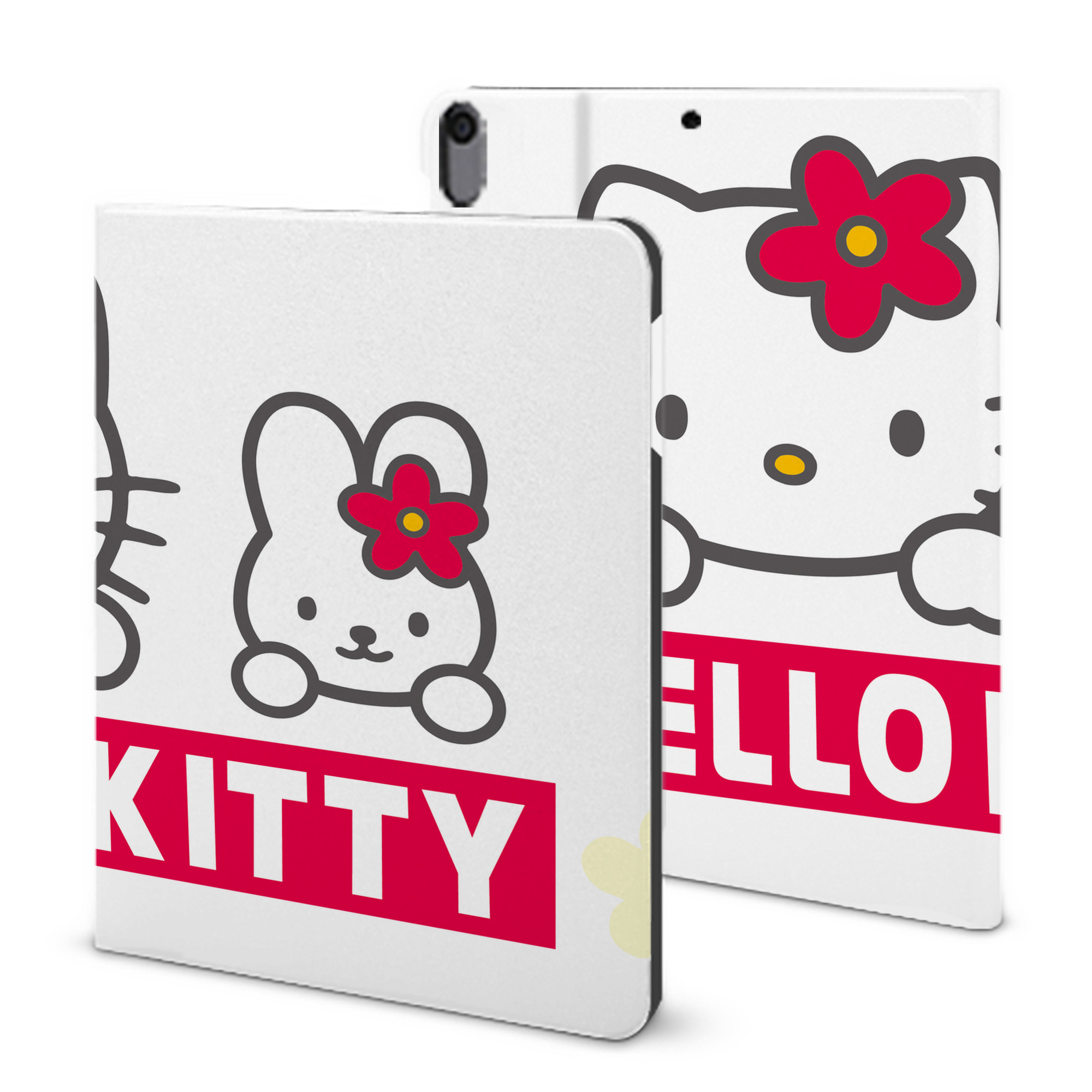 （画像用） Hello Kitty ハローキティ IPad ケース ブック型 PUレザー TPU 耐衝撃 軽量 薄型 ペン収納なし 全面保護 IPad 各モデル対応